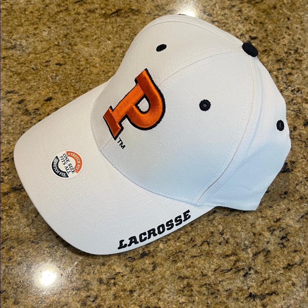 White Lacrosse Cap with Orange P Logo/Black stitching /NWT - Picture 2 of 10